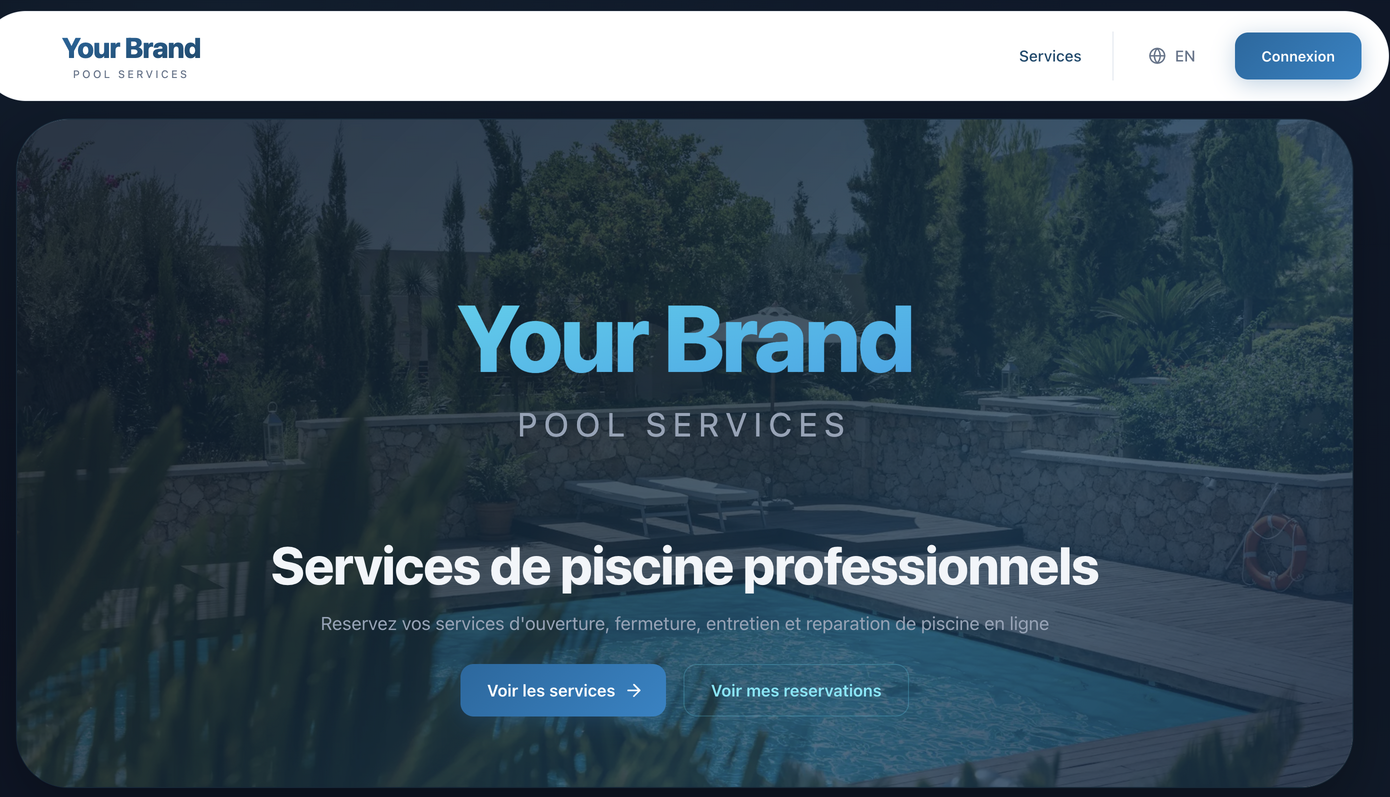 Gestion Piscine 360 — Client portal interface